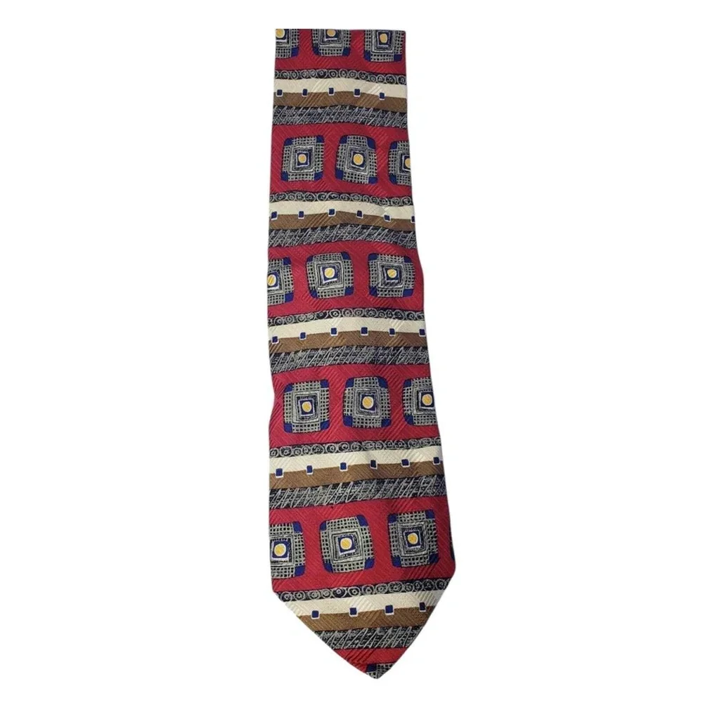Robert Talbott Studio 100% Silk Hand Sewn Geometric Pattern Tie Made in‎ USA